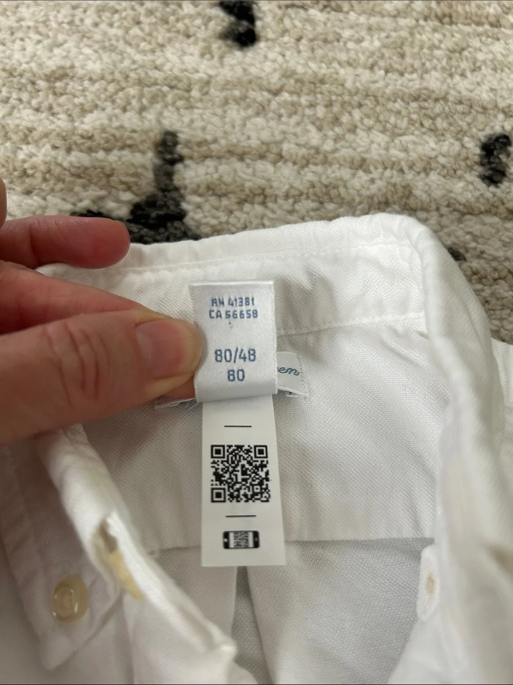 Ralph Lauren White Infant Button-Up Collared Polo Shirt, 12 months